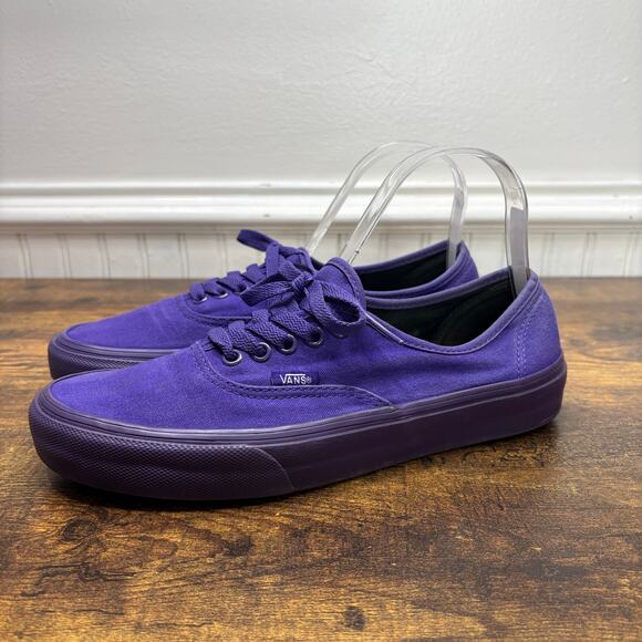 Vans Authentic Sneakers Mens 7.5 Womens 9 Monochrome Purple Shoes Low Top Skater - Picture 3 of 9